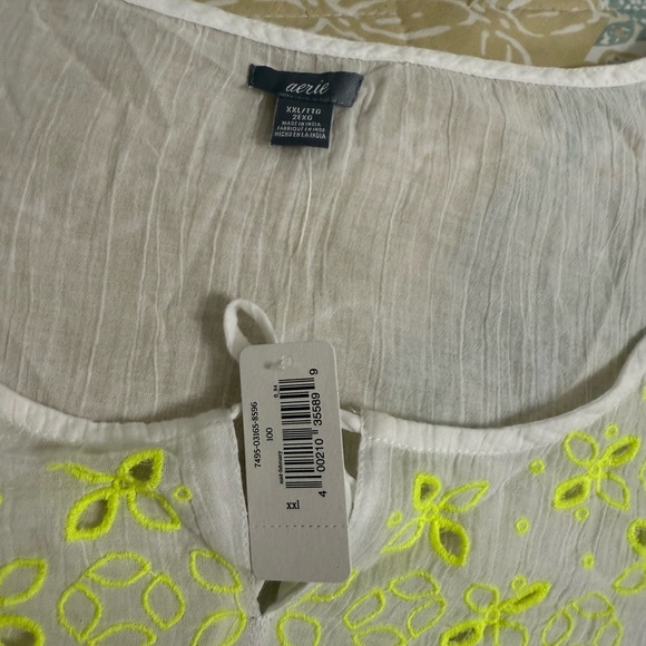 Aerie Cotton Blouse Eyelet XXL New with Tags Beach Coverup - Picture 5 of 8